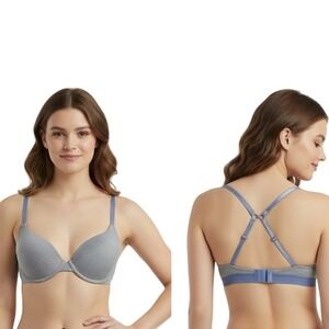 Undies Bra 32A Periwinkle Blue‎ Purple Push Up Convertible Adjustable Modern New